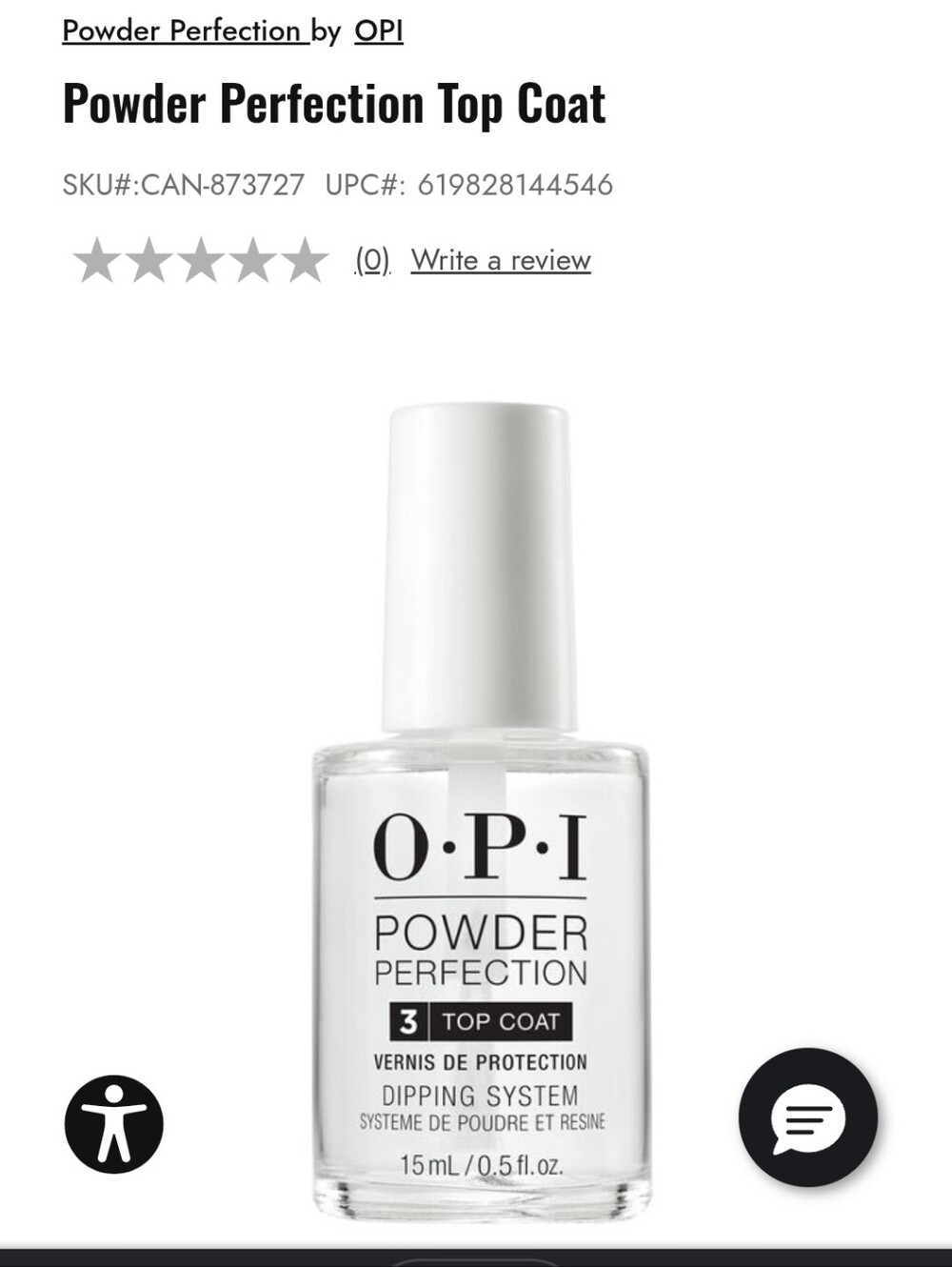 OPI Powder Perfection Top Coat - Clear - Picture 1 of 2